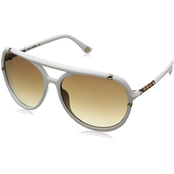 Michael Kors Jemma M2836S Aviator Sunglasses - White and Gold - Picture 1 of 10
